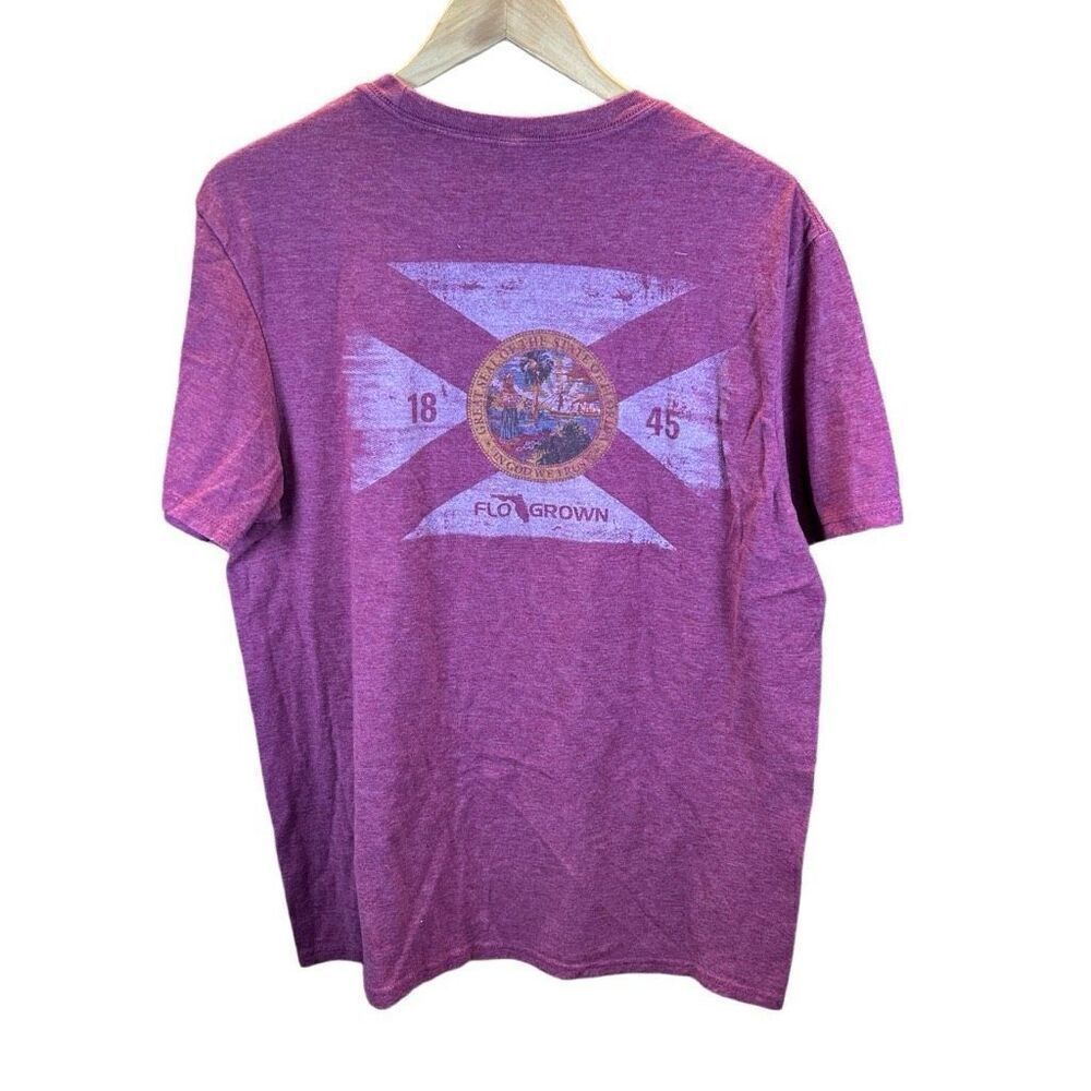 Flogrown Large (L) Front and Back Print Heathered Red T-Shirt